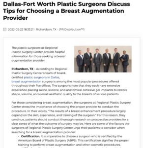 McKinney, TX Plastic Surgeons Share Tips For Finding Ideal Breast Augmentation Provider